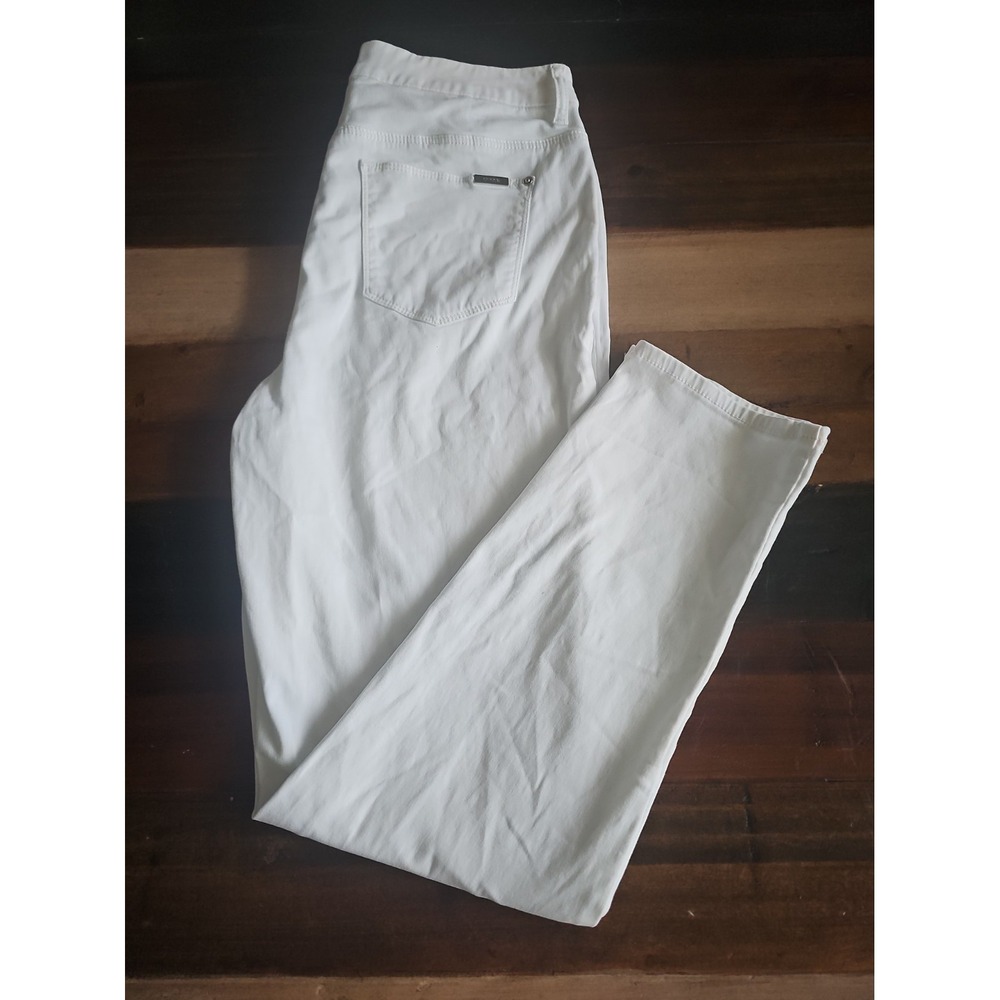 Chico's So Slimming Girlfriend Ankle Jeans Women's 1R White Stretch Pants 0013